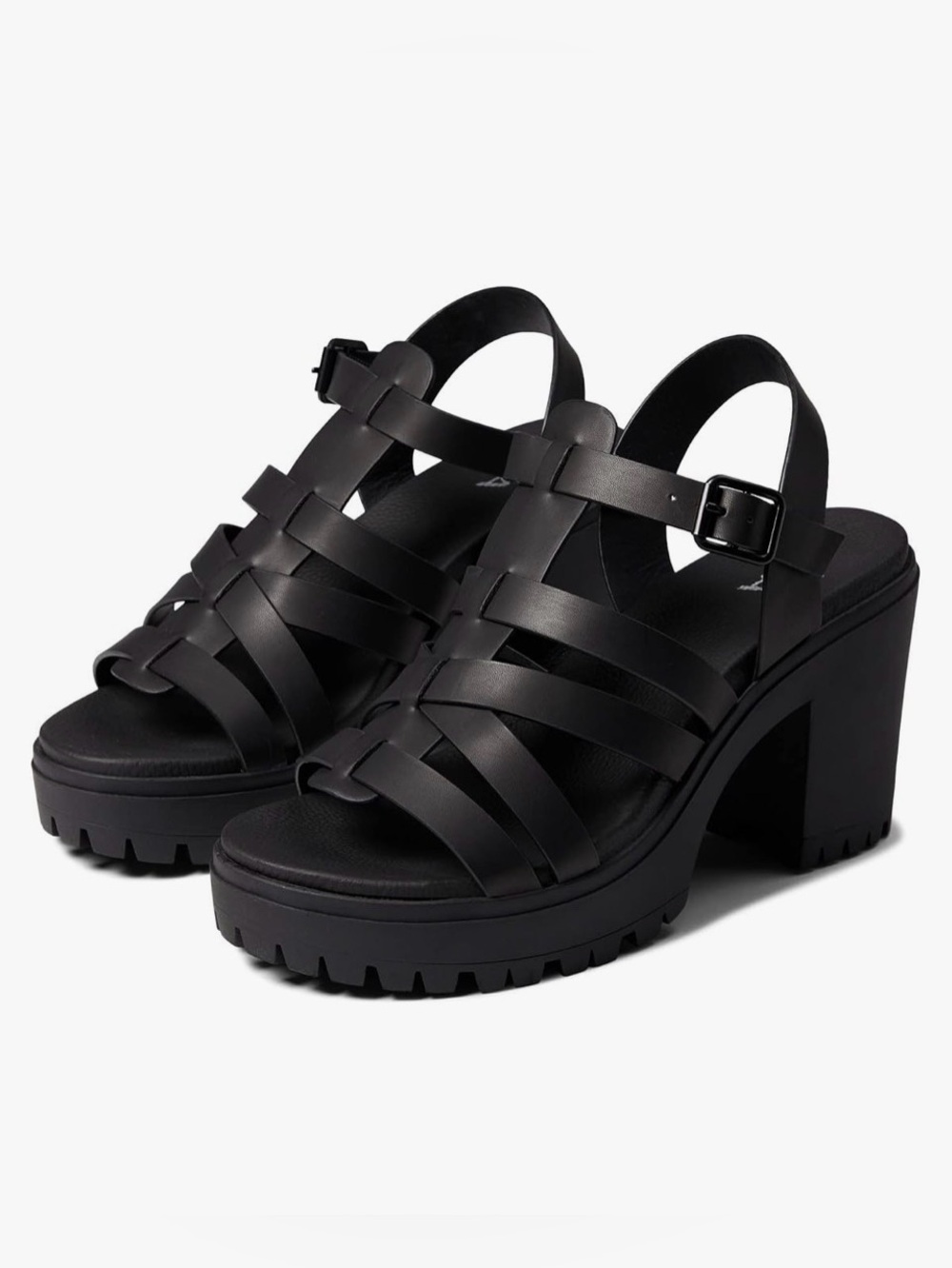 🩶 MIA Black Strappy Slingback Sandals with Buckle Detail 🩶